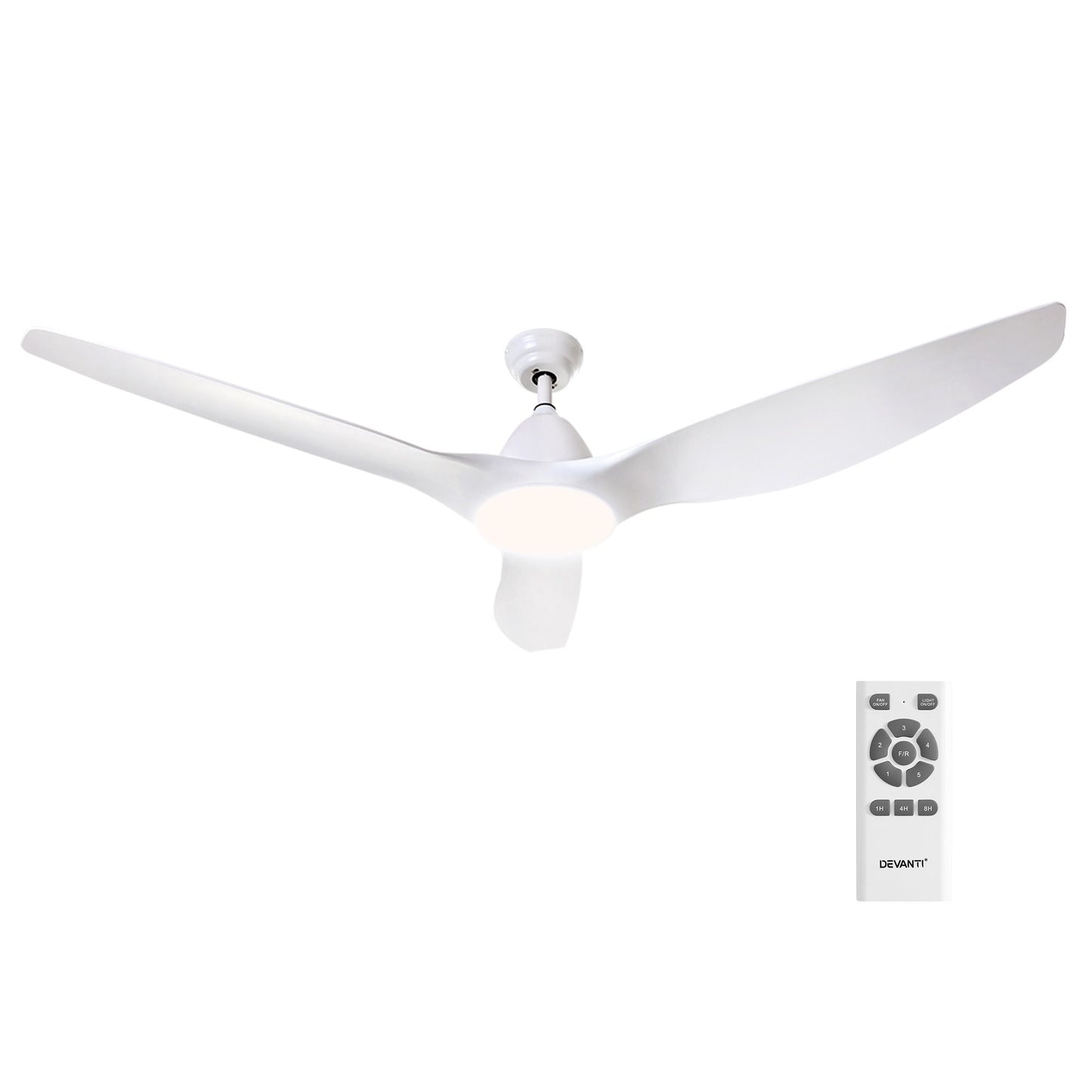 Devanti 64'' Ceiling Fan DC Motor w/Light w/Remote - White