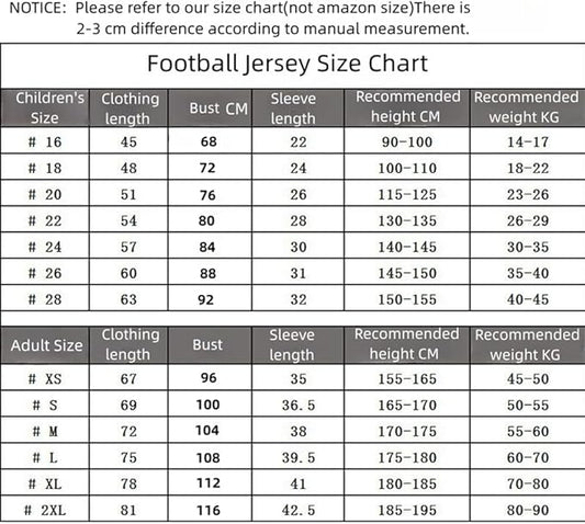 Soccer Jersey Kit Ronaldo #7 Al Nassr KSA Size 24 26 28 XS