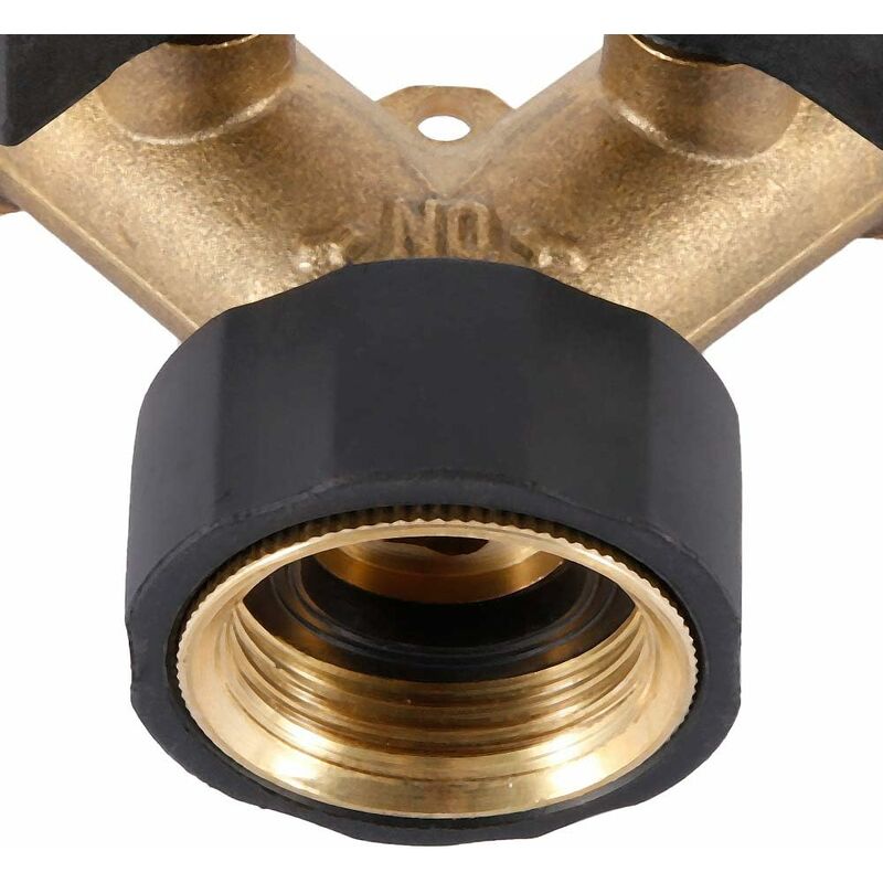 Double Washing Machine Tap, 2 Way Y Garden Hose Tap Connector Splitter For 3/4" Supply Hoses, Heavy Duty Brass Double