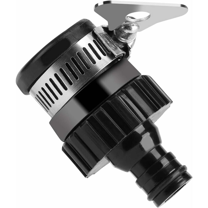 Universal Water Tap Hose Connector For Car Wash Garden Hose Quick Connector Tap Adapter Diameter Less Than 16Mm (Black)