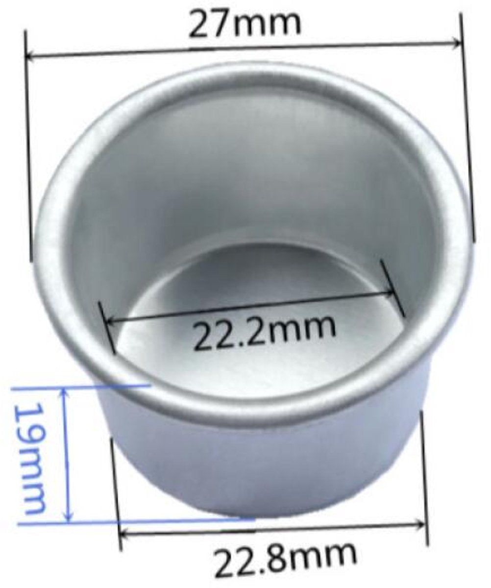 Candle holder - 30 pieces - Tea light holder - Aluminum - Metal dinner candle holders - Candle holders - Decoration - Suitable for placing candles - 27mm x 19mm - Silver