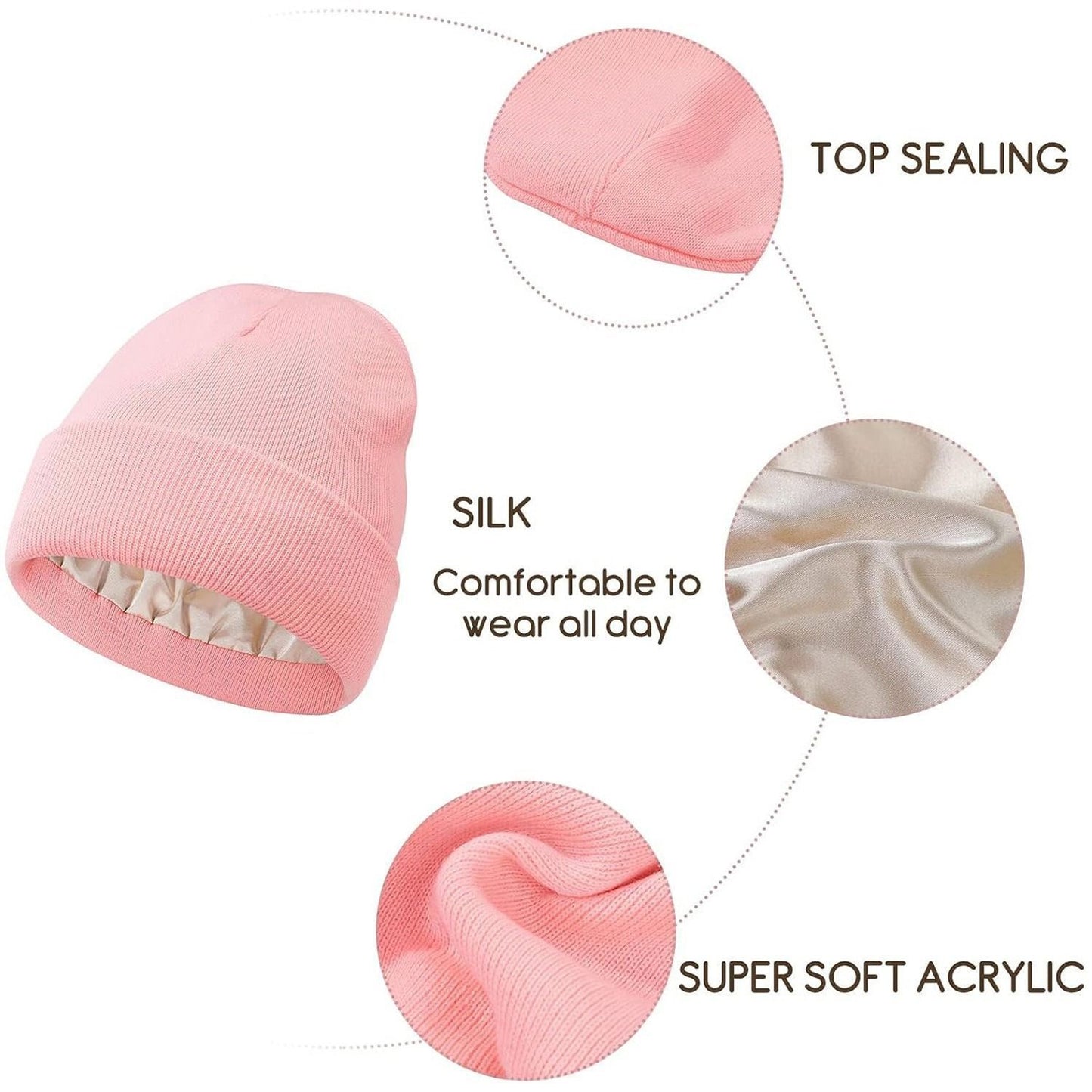 2Pcs Knit Beanie Black 01