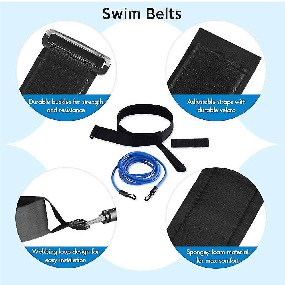 Adjustable swimming belt for pool, swimming resistance belt, swimming belt for pool hanging training, bungee swimming resistance