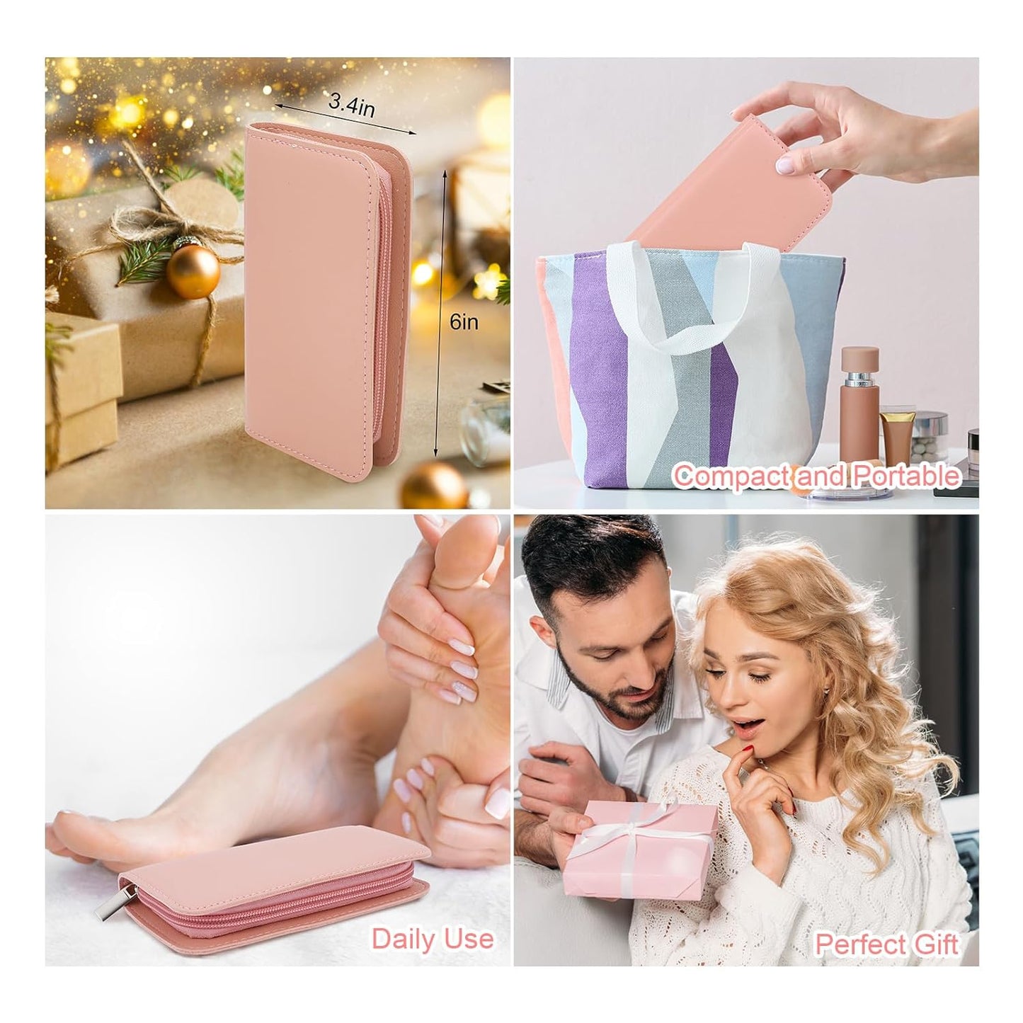 Manicure Set-Stainless Steel Nail Care Set-12 in 1 Professional Ingrown Toenail Clipper Grooming Tool-Pedicure Kit & Toe Nail Cutter-Men Gifts for Grandpa Dad Husband on Fathers Day (Rose Gold)