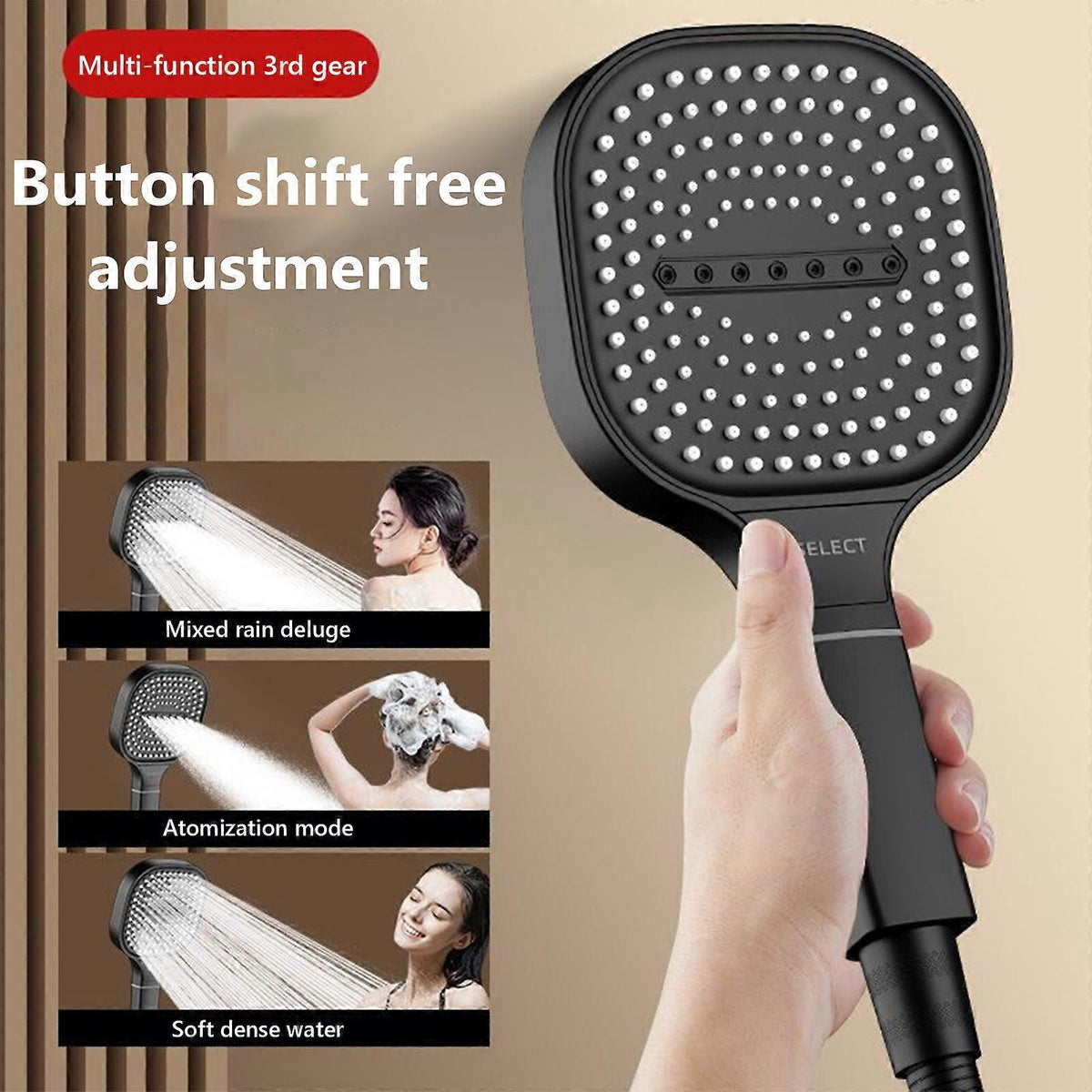 High Pressure Shower Head, 3 Modes Handheld Shower Sprinkler