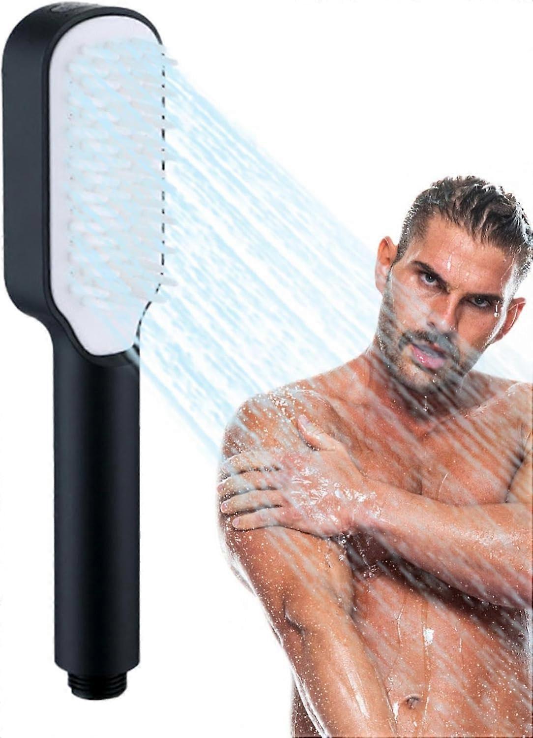 Pressure Handheld Rain Shower Head, Adjustable Black Shower