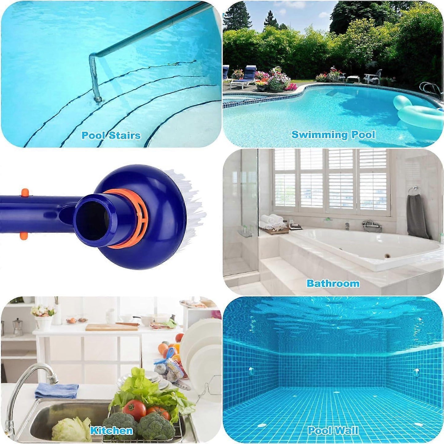 Corner Cleaning Brush for Pool & Spa, Bottom Scrubber