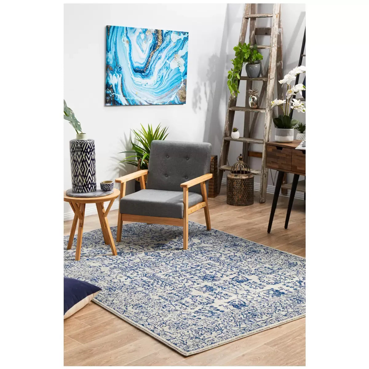 Evoke 256 Blue Indoor Rug 230 x 160cm - Soft, Non-Shedding Polypropylene