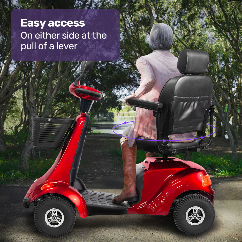 EQUIPMED LeisureCruise Extra Large-Sized, High Power, 182kg Capacity Mobility Scooter - Red