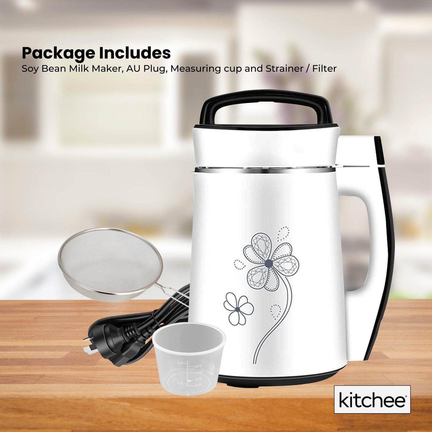 Kitchee 1.2L Electric Soy Bean Milk Maker Machine - Automatic Almond Nut Blender