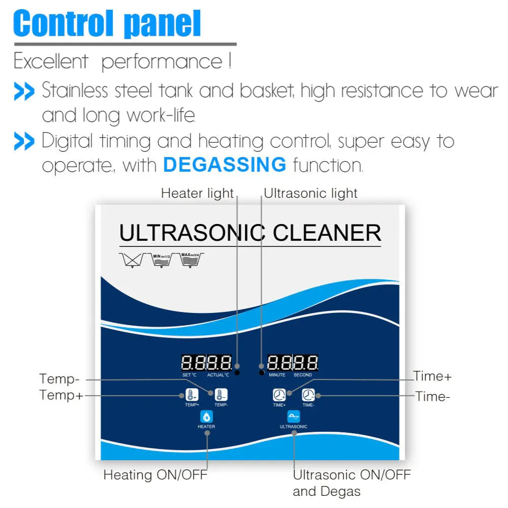 Orku 15L Digital Ultrasonic Jewellery Cleaner for Watches and Parts
