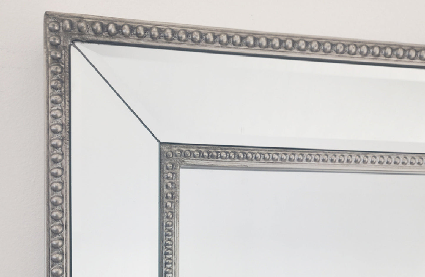 Medium Silver Beaded Framed Mirror - 70cm x 170cm