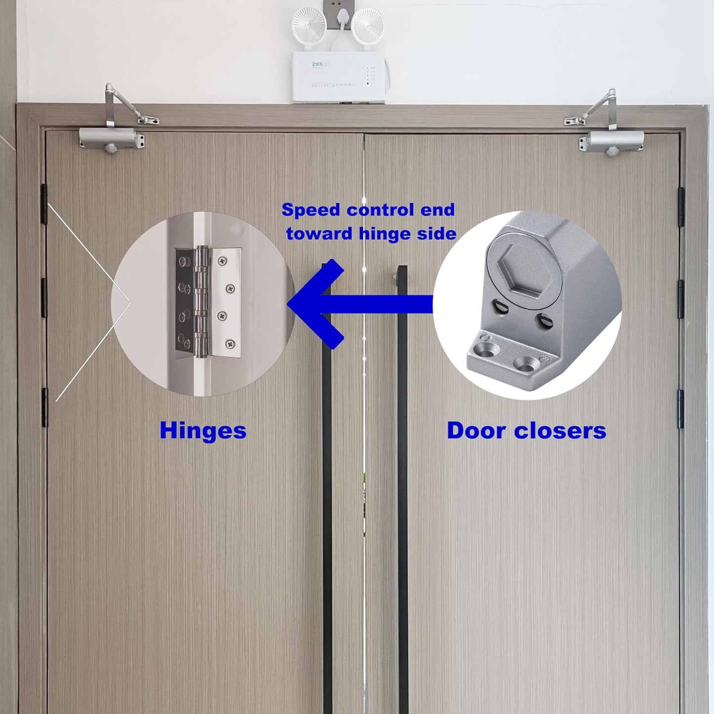 Auto Commercial Door Closers Hydraulic Door Closer for Home Commercial Door 45-60kg
