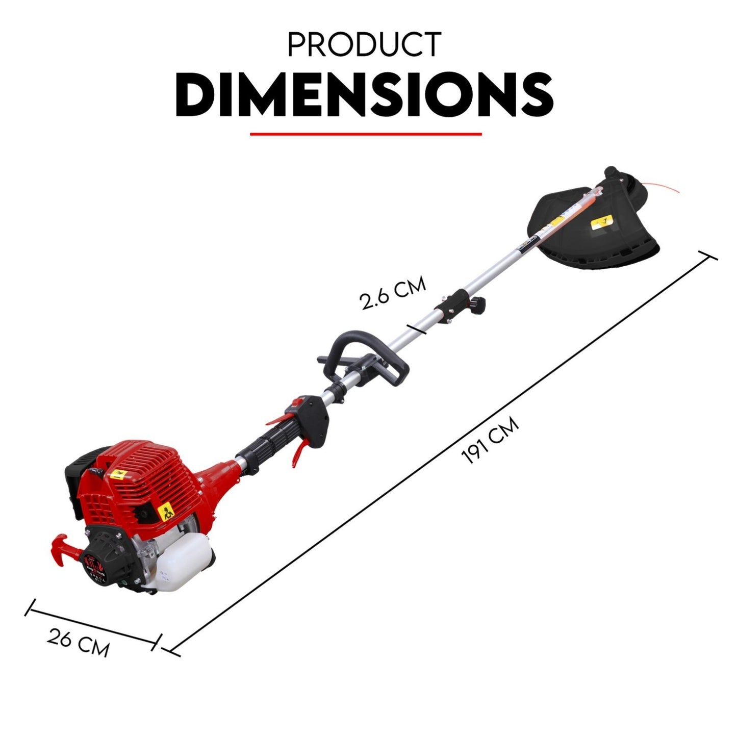 4 STROKE Whipper Snipper Straight Shaft Line Trimmer 31CC Pole Brush Cutter
