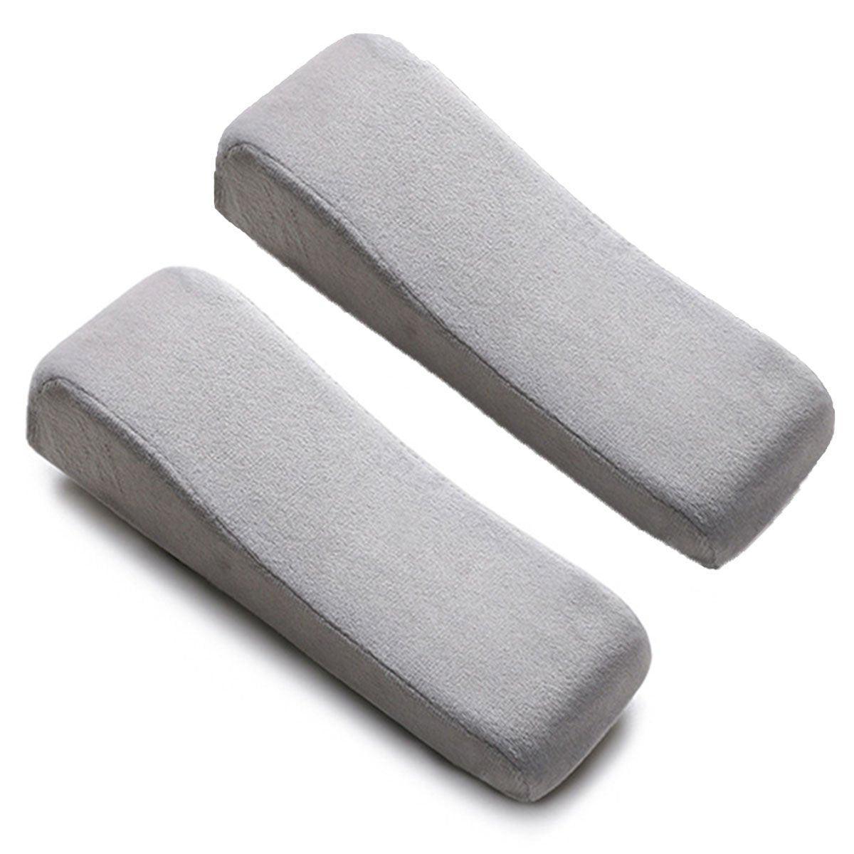 2PCS Elbow Arm Rest Cushion Chair Armrest Pads Memory Foam Office Support Pillow - Grey