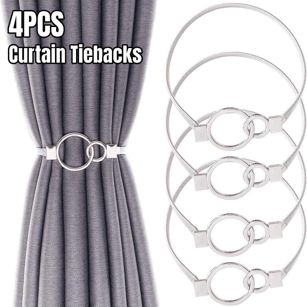 4-Piece Silver Spring Curtain Tieback Set