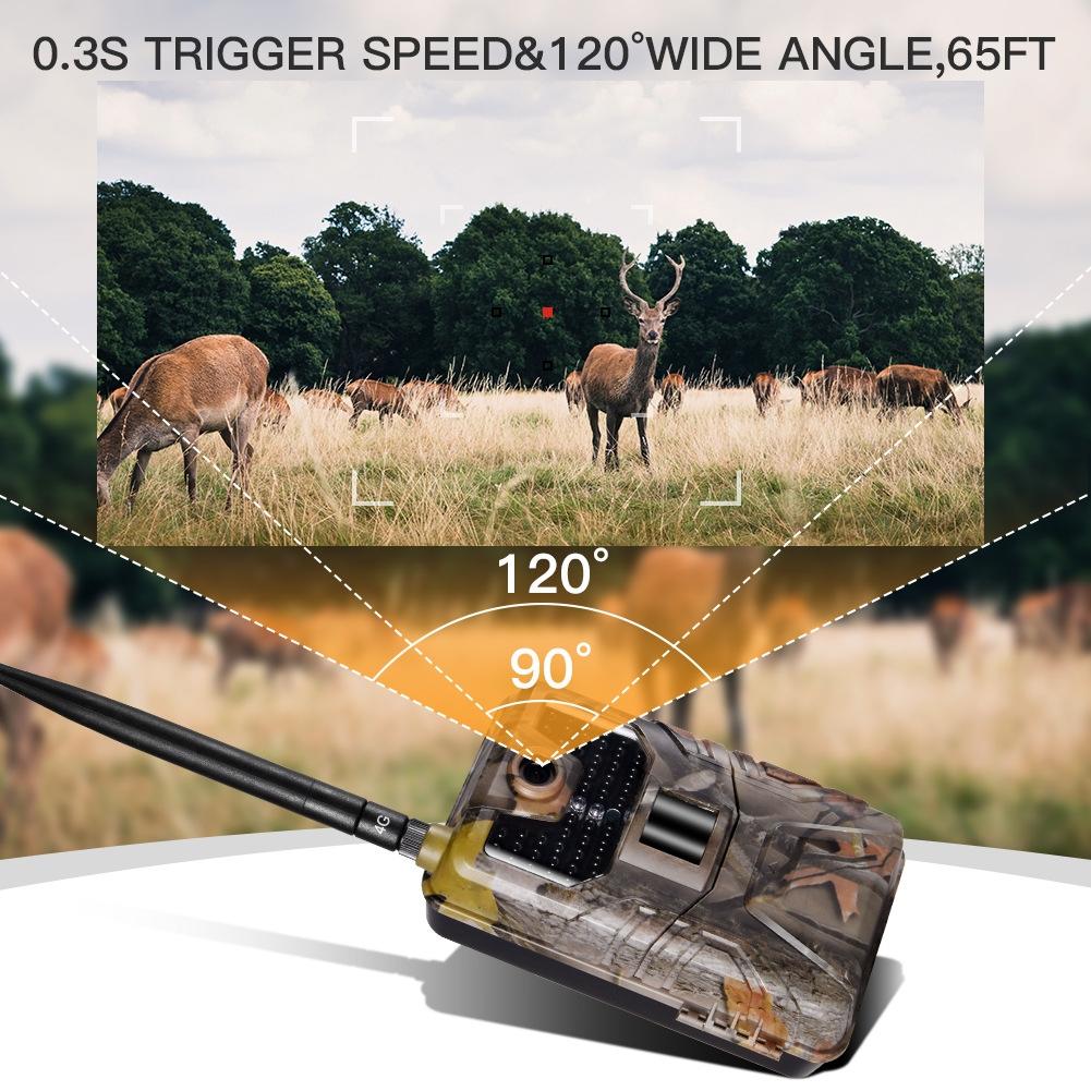 20Mp 2K Wildlife Hunting Trail Camera With Night Vision And 4G Cellular Surveillance