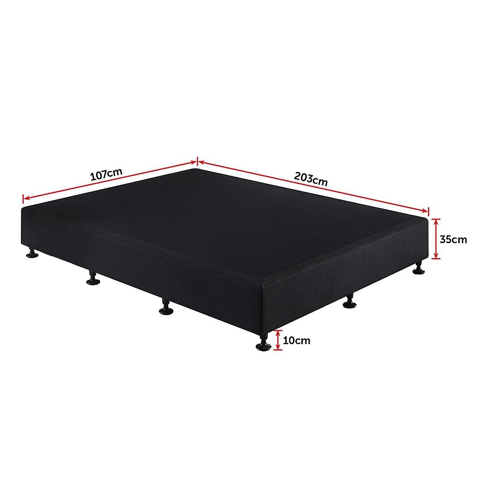 Palermo King Single Ensemble Bed Base Midnight Black Linen Fabric