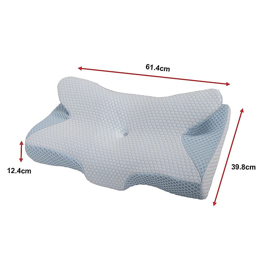 Memory Foam Contour Pillow with Dual Height Design & Washable Cover
