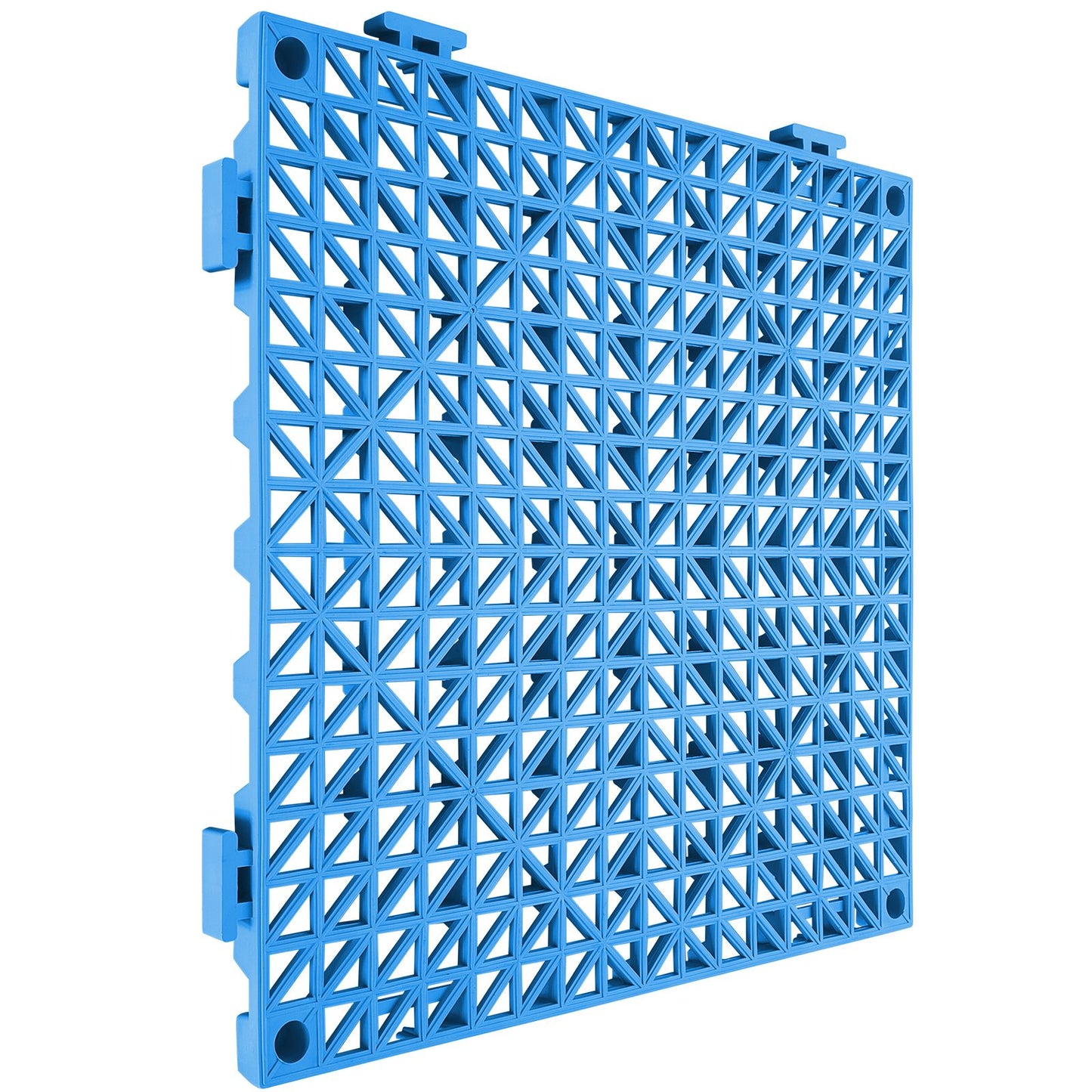 Modular Interlocking Cushion, 55 Pack 30 x 30 cm Splicing Drainage Mats, Soft PVC Interlocking Drainage Floor Tiles, Non-Slip Drainage Holes for Restroom, Bathroom, Kitchen, Pool, Wet Area, Blue