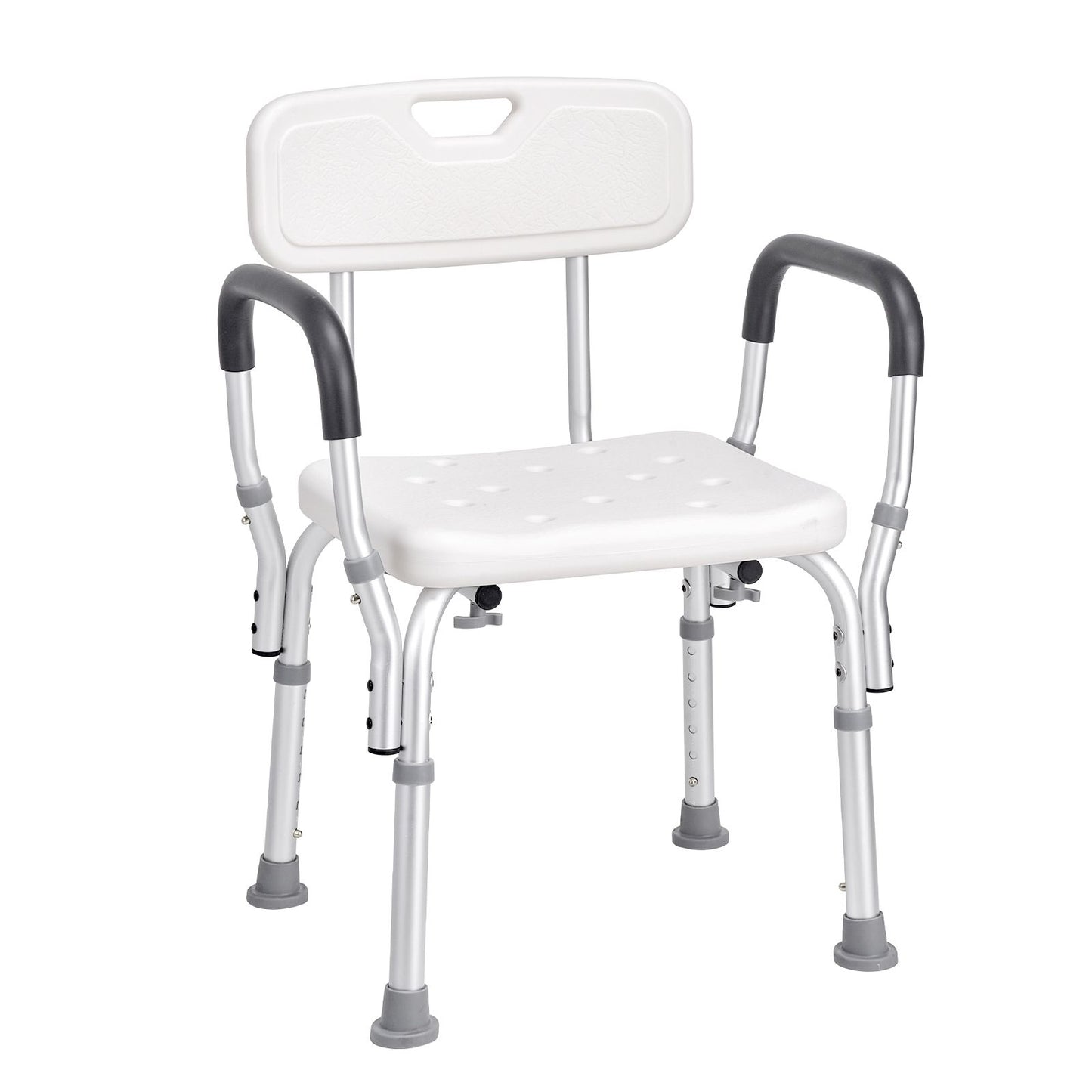 Shower Chair, Shower Seat with Back, Adjustable Height Shower Stool, Shower Chair for Inside Shower Bathtub, Non-slip Bathroom Bench Bath Chair for Elderly Disabled Handicap, 158.8 kg Capacity