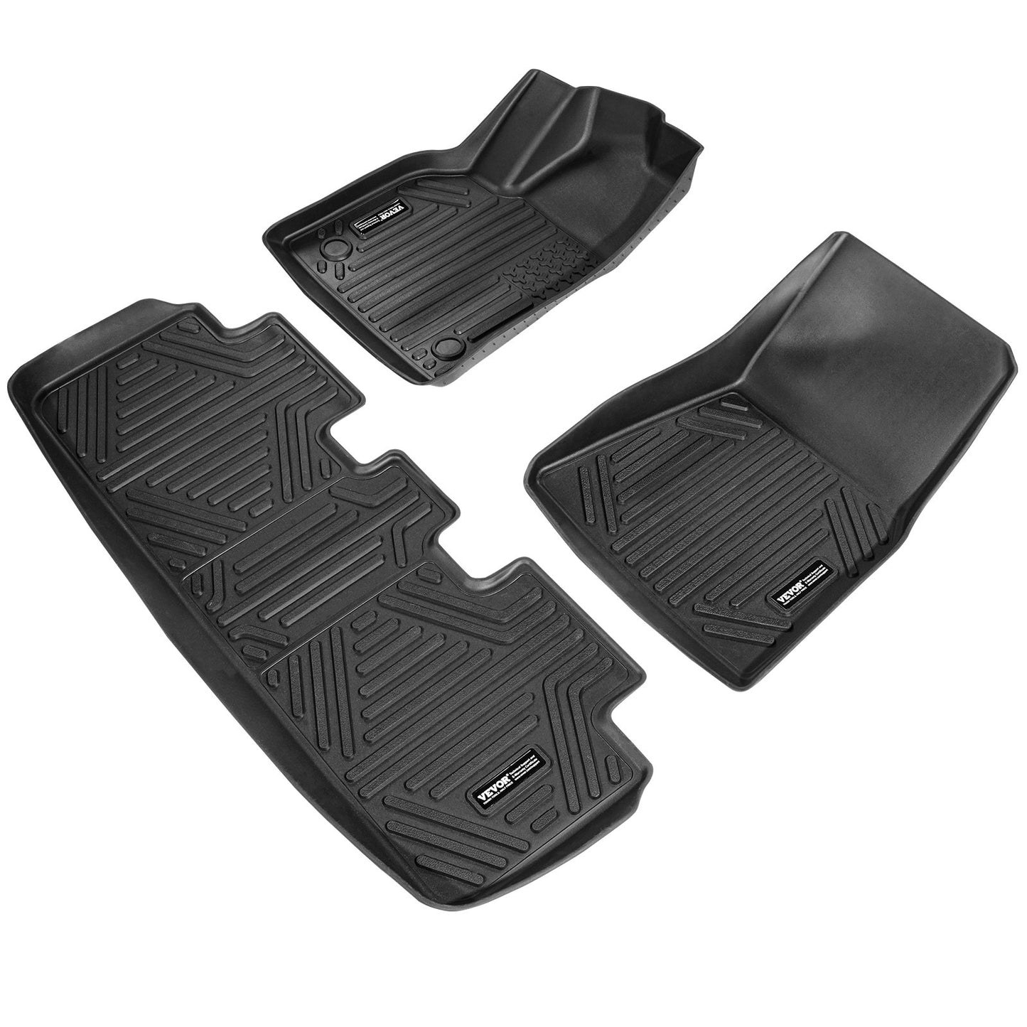VEVOR Automotive Floor Mats Fits for Tesla Model Y 2021-2024 3 pcs TPE Liners