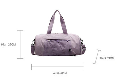 Purple Stylish Sports Gym Bag for Women - Lightweight Travel Duffel with