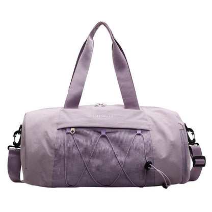 Purple Stylish Sports Gym Bag for Women - Lightweight Travel Duffel with
