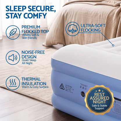 Weisshorn Queen Air Mattress with Rechargeable Cordless Pump 41cm