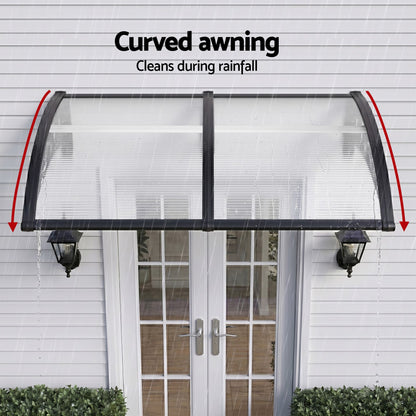 Instahut Window Door Awning 0.8mx2m Transparent