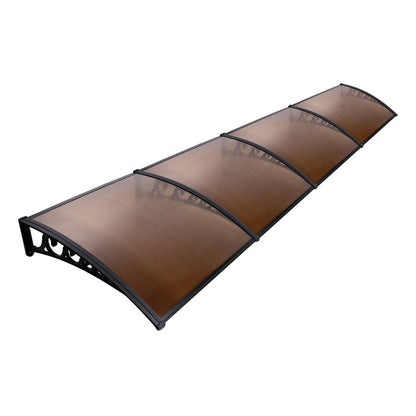 Instahut Window Door Awning 1mx4m Brown Hollow Sheet Plastic Frame