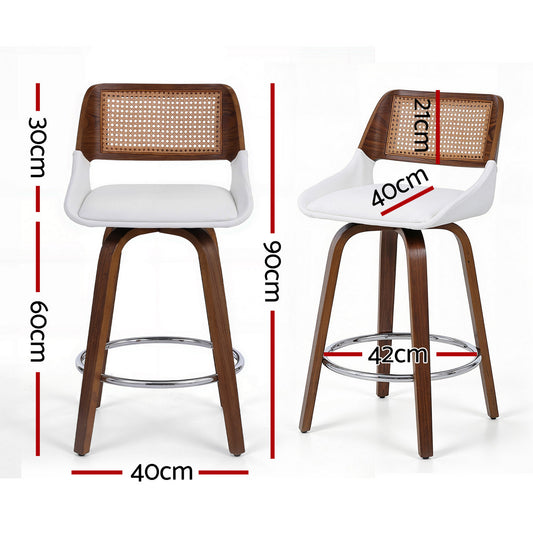 Artiss Wooden Bar Stools Set of 4 Swivel Kitchen Counter Stool Chair 60cm Seat Height