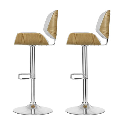 Artiss 2x Bar Stools Adjustable Leather Chairs