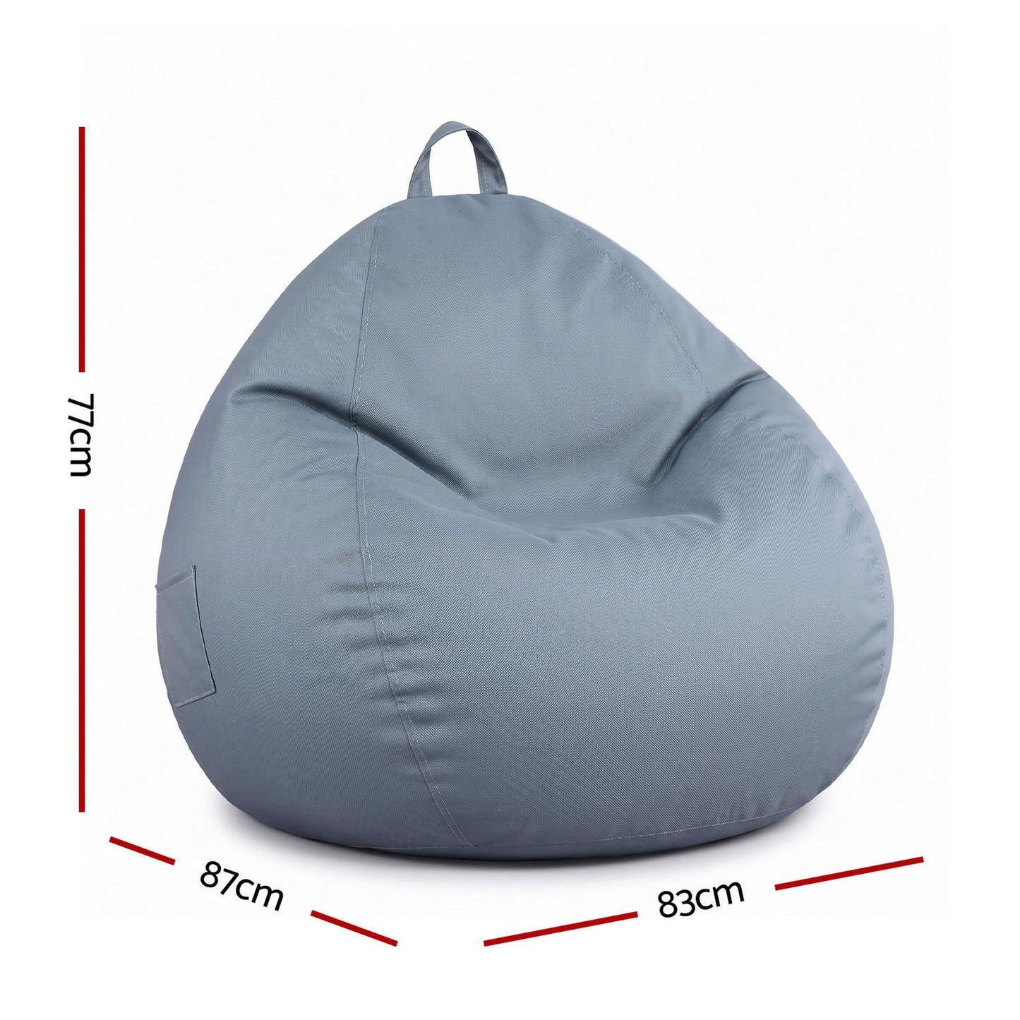 Artiss Outdoor Bean Bag Chair Cover (No Filler) Splash-Proof Beanbag Sofacover for Adults Teens Kids Stuffable Bean Bag Cover for Patio Poolside Relaxing, Grey