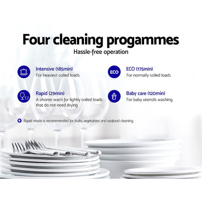 Devanti Benchtop Dishwasher 3 Place Bench Top Countertop Dish Washer Cleaner