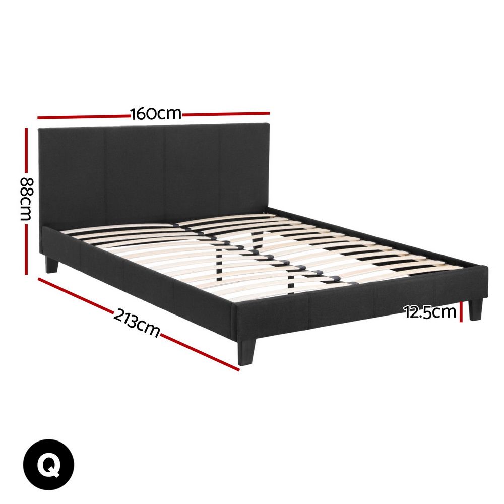 Artiss Bed Frame Queen Size Charcoal NEO