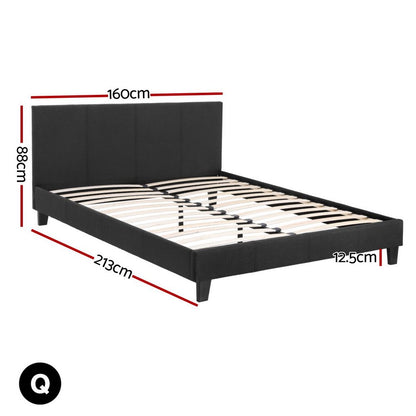 Artiss Bed Frame Queen Size Charcoal NEO
