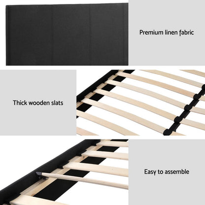 Artiss Bed Frame Queen Size Charcoal NEO