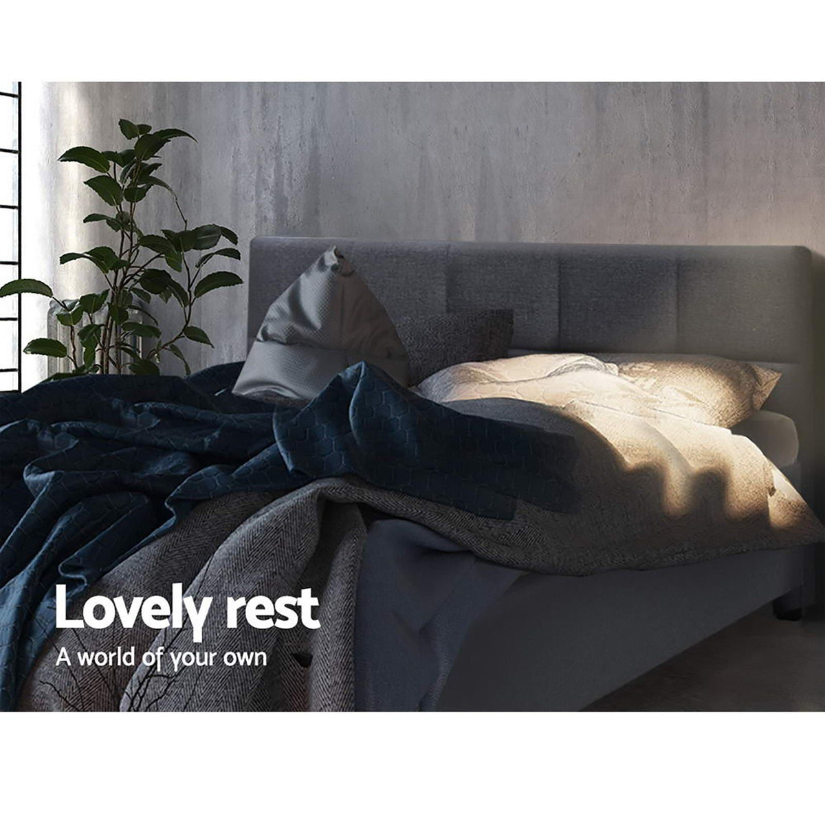 Artiss Bed Frame Double Size Charcoal TINO