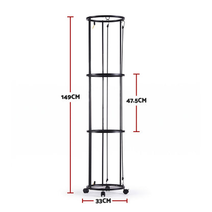 Everfit Vertical Ball Storage Rack with Wheels Sports Equipment Organiser