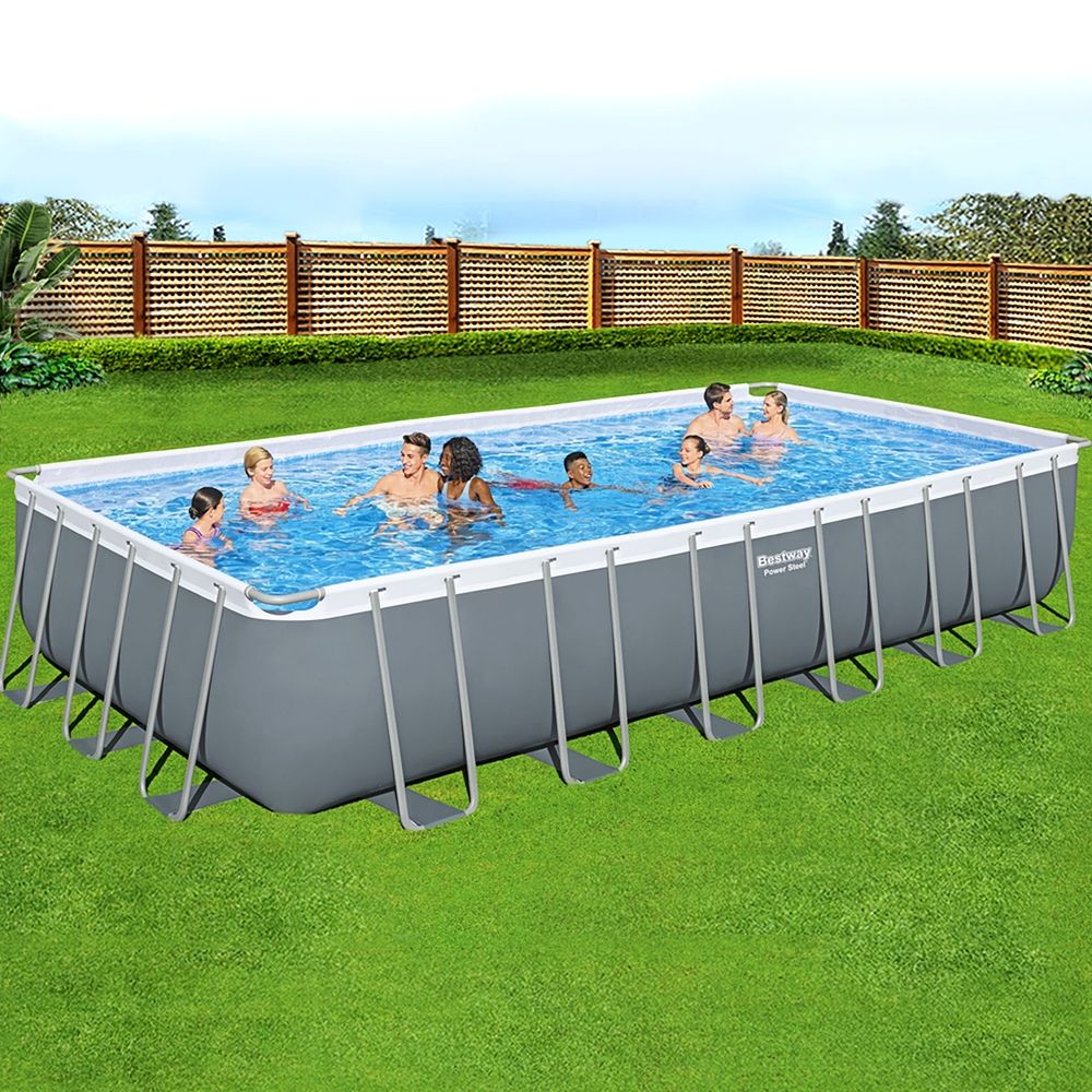 Bestway Swimming Pool 732x366x132cm Steel Frame Above Ground Pools Ladder 30045L