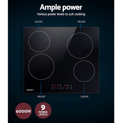Devanti Electric Ceramic Cooktop 60cm Touch Control