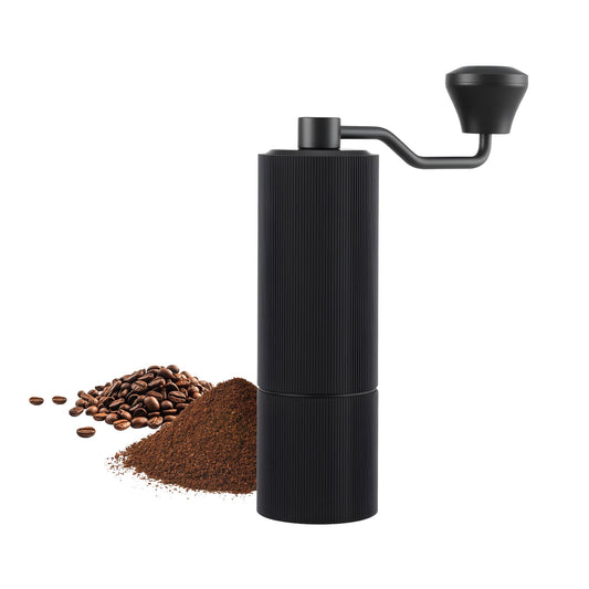 Devanti Manual Coffee Grinder with 24 Adjustable Settings | Hand Coffee Bean Burr Mill for Espresso French Press | Portable Stainless Steel Quiet Grinder with Storage Bag for Travel Camping, Black