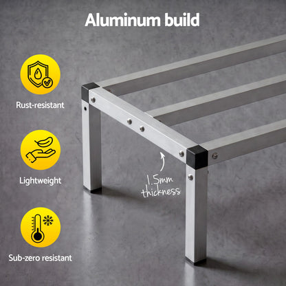 Giantz 61x36cm Aluminum Dunnage Rack Heavy Duty Kitchen Storage Platform