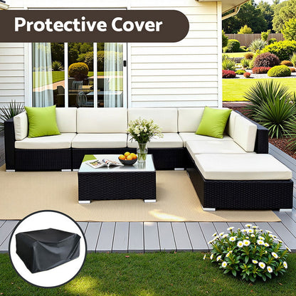 Gardeon 7-Piece Outdoor Sofa Set Wicker Couch Lounge Setting Cover