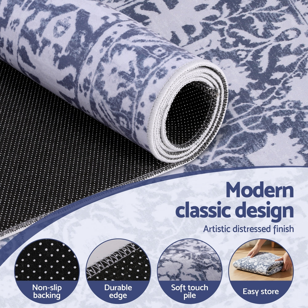Artiss Hallway Runner Rug 80x180cm Soft Velvet Washable Modern Kitchen Mat