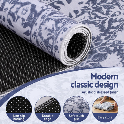 Artiss Hallway Runner Rug 80x180cm Soft Velvet Washable Modern Kitchen Mat