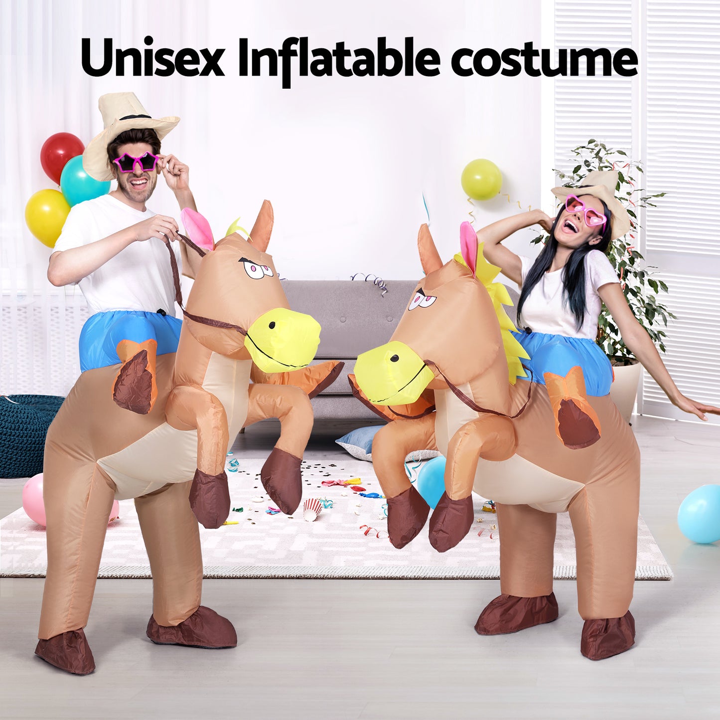 Inflatable Cowboy Costume Adult Suit Blow Up Party Fancy Dress Halloween Cosplay