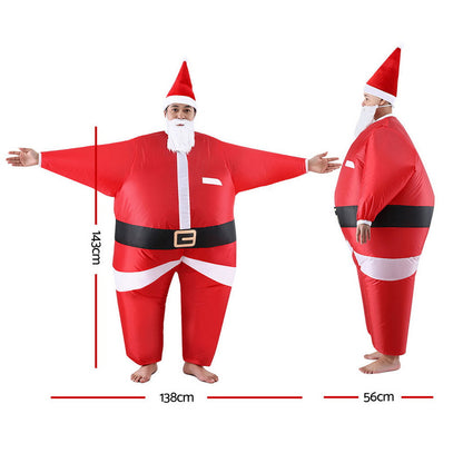 Inflatable Christmas Santa Claus Costume Adult Suit Blow Up Party Fancy Dress Xmas Cosplay