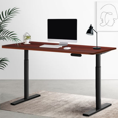 Artiss Standing Desk Motorised Electric Dual Motor Walnut 140CM